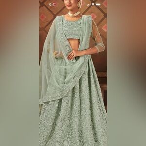 Elegant Lace Women Dress in Mint Green